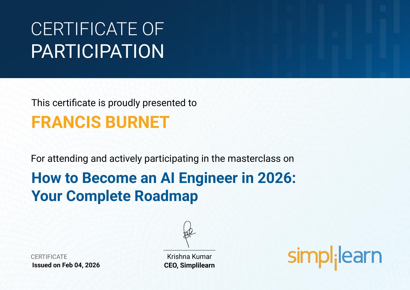 Webinar Certificate